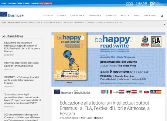 Educazione alla lettura: un intellectual output Erasmus+ al FLA, Festival di Libri e Altrecose, a Pescara